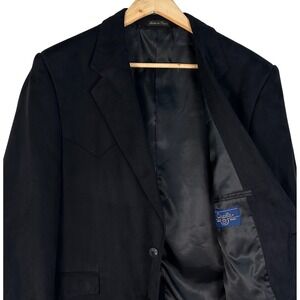 Circle S Men's Suede Blazer Size-46R VTG Black Western Sport Coat